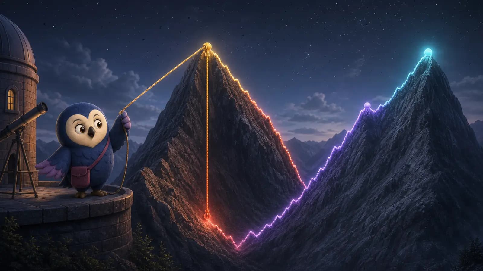 Luma mide la distancia desde una cumbre anterior hasta un valle y una recuperación aún incompleta