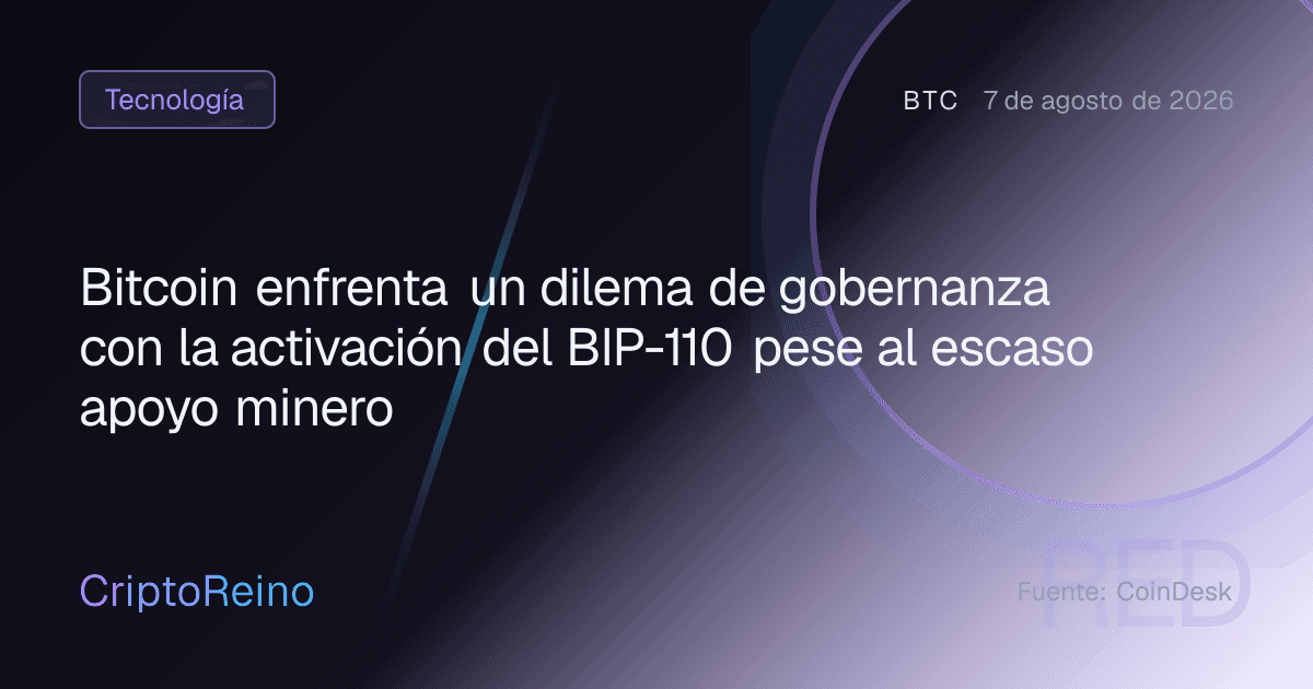 Bitcoin enfrenta un dilema de gobernanza con la activación del BIP-110 pese al escaso apoyo minero