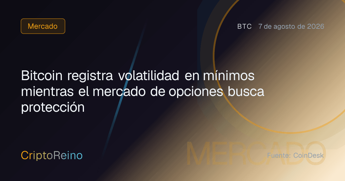 Bitcoin registra volatilidad en mínimos mientras el mercado de opciones busca protección