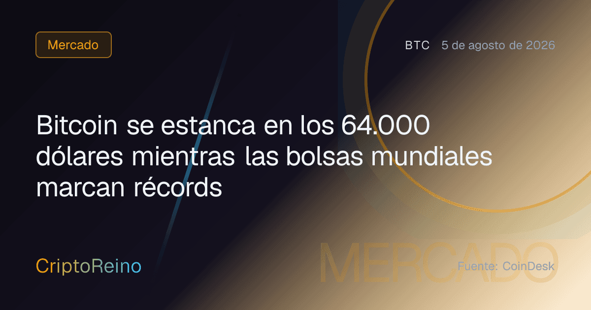 Bitcoin se estanca en los 64.000 dólares mientras las bolsas mundiales marcan récords