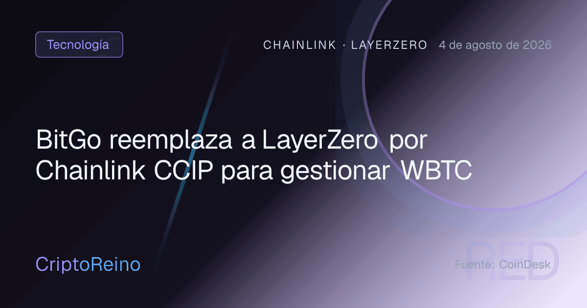 BitGo reemplaza a LayerZero por Chainlink CCIP para gestionar WBTC