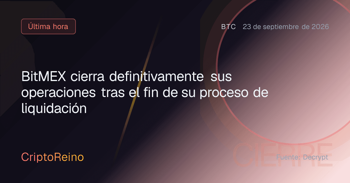 BitMEX cierra definitivamente sus operaciones tras el fin de su proceso de liquidación