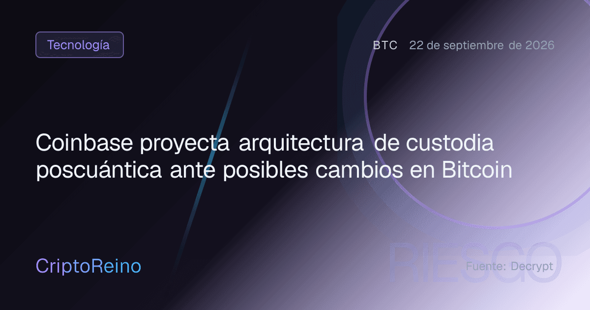 Coinbase proyecta arquitectura de custodia poscuántica ante posibles cambios en Bitcoin