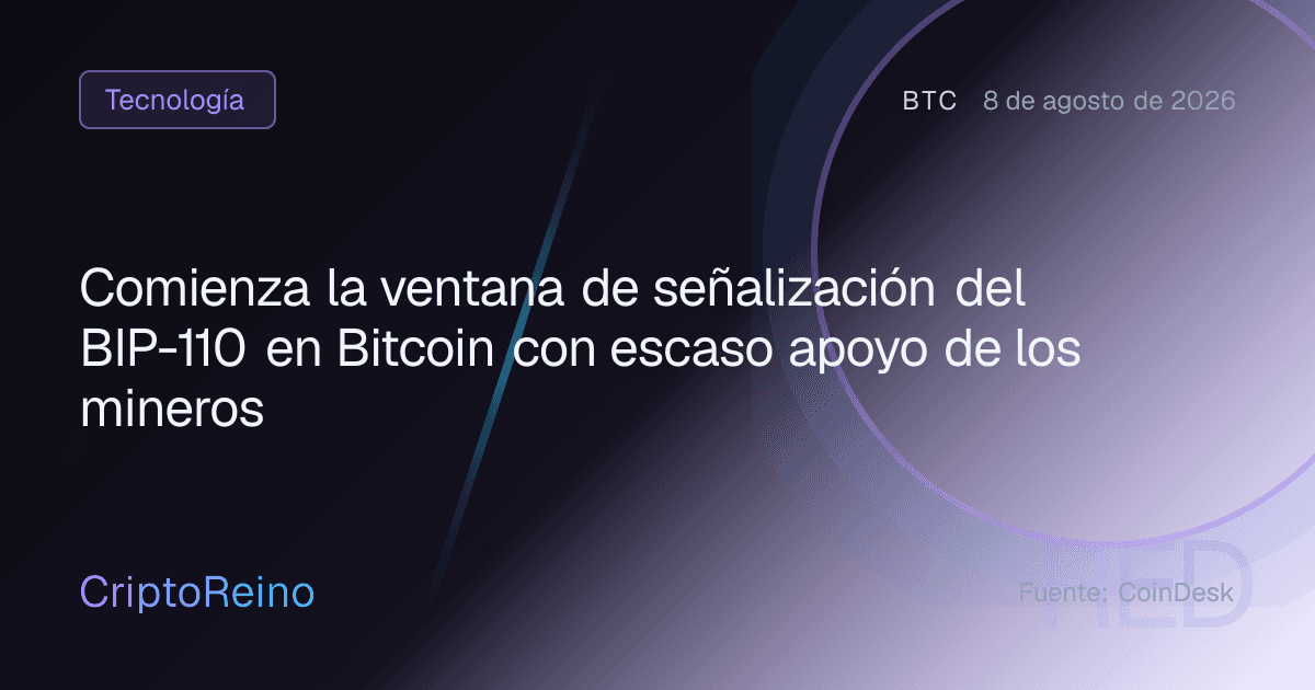 Comienza la ventana de señalización del BIP-110 en Bitcoin con escaso apoyo de los mineros