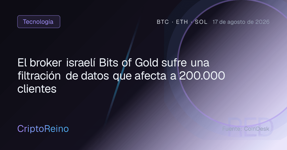 El broker israelí Bits of Gold sufre una filtración de datos que afecta a 200.000 clientes