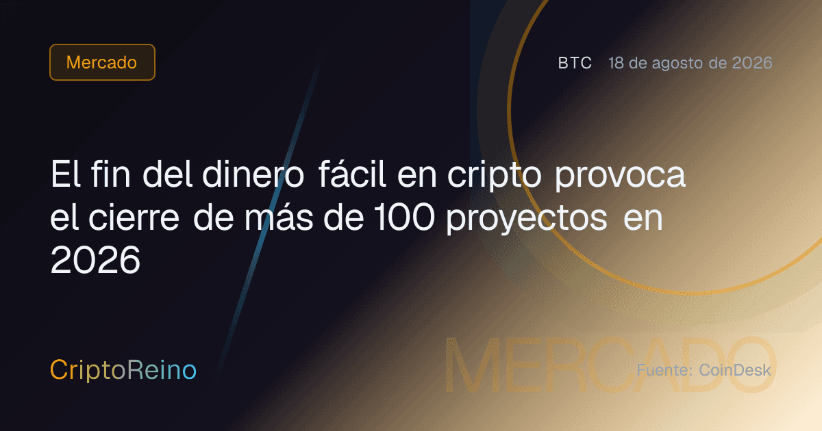 El fin del dinero fácil en cripto provoca el cierre de más de 100 proyectos en 2026
