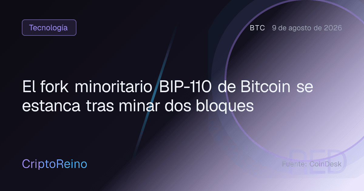 El fork minoritario BIP-110 de Bitcoin se estanca tras minar dos bloques