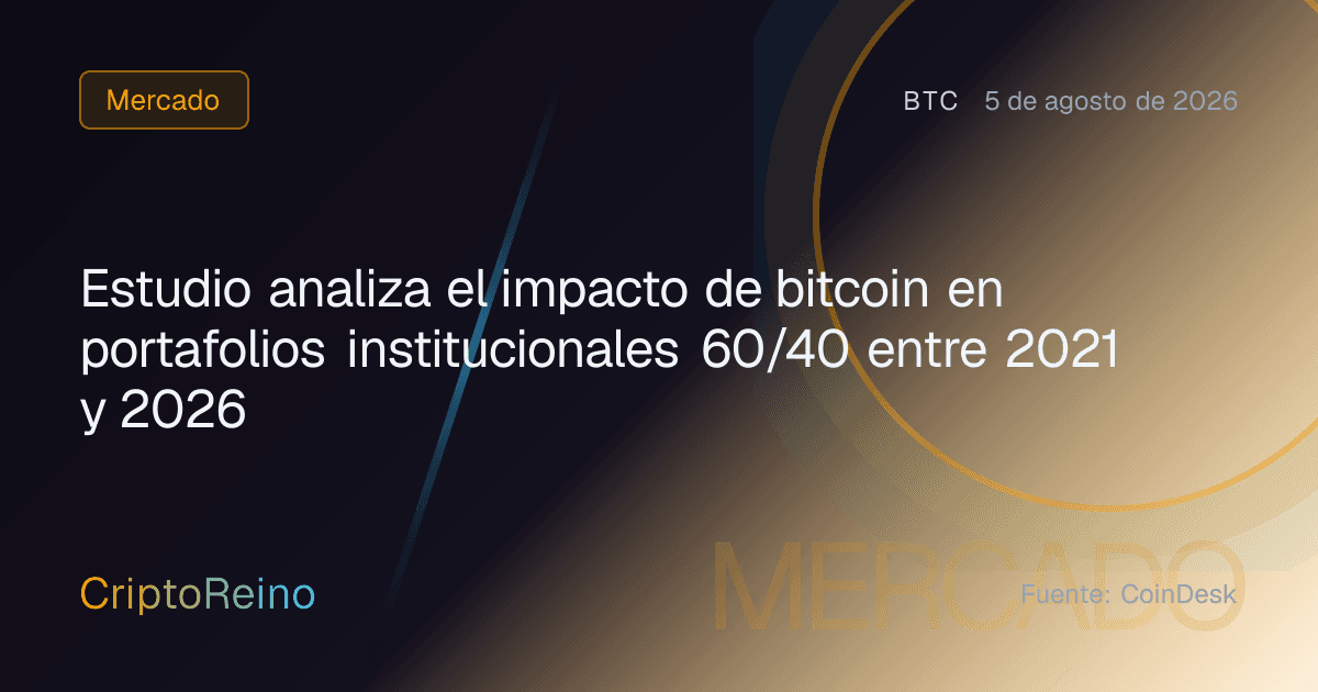 Estudio analiza el impacto de bitcoin en portafolios institucionales 60/40 entre 2021 y 2026