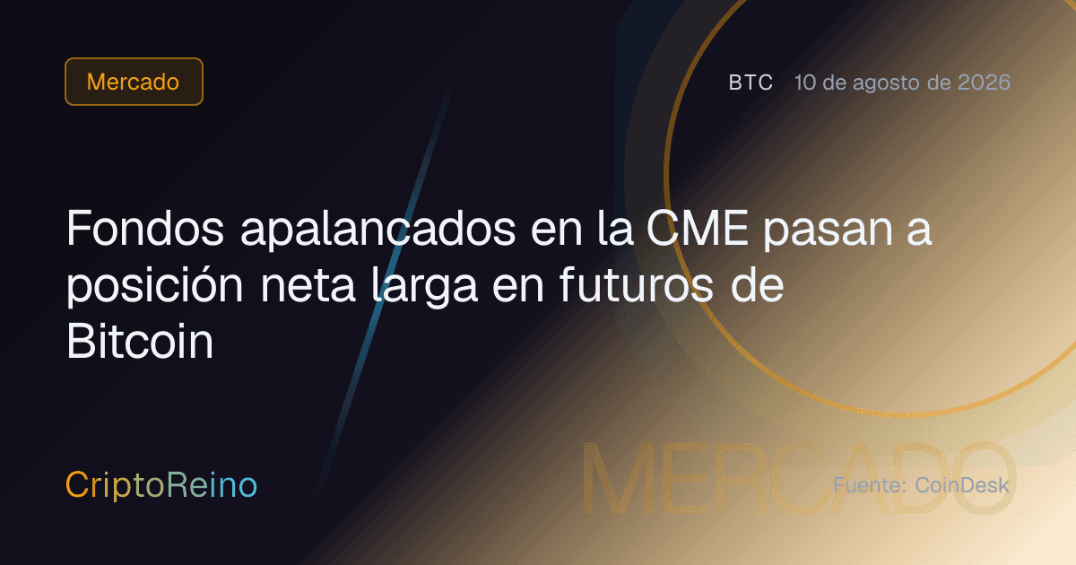 Fondos apalancados en la CME pasan a posición neta larga en futuros de Bitcoin
