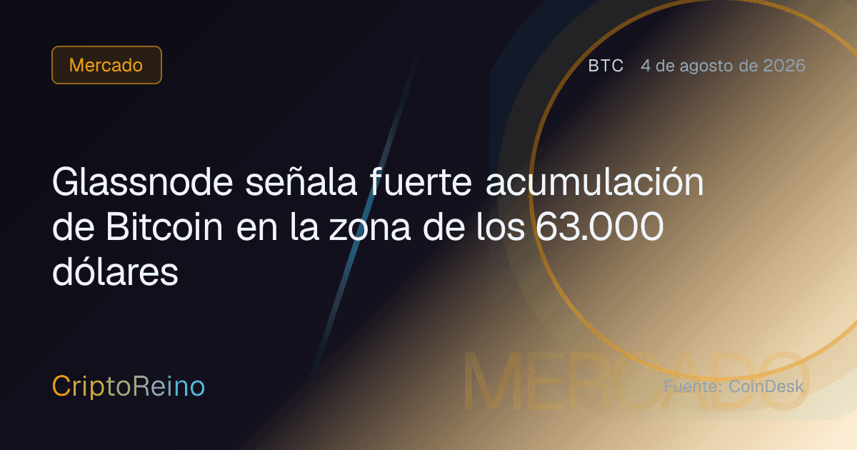 Glassnode señala fuerte acumulación de Bitcoin en la zona de los 63.000 dólares
