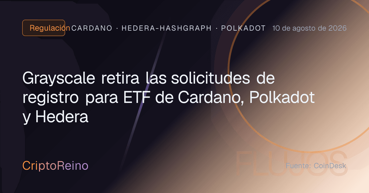 Grayscale retira las solicitudes de registro para ETF de Cardano, Polkadot y Hedera