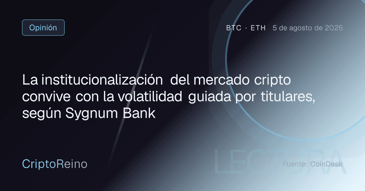 La institucionalización del mercado cripto convive con la volatilidad guiada por titulares, según Sygnum Bank