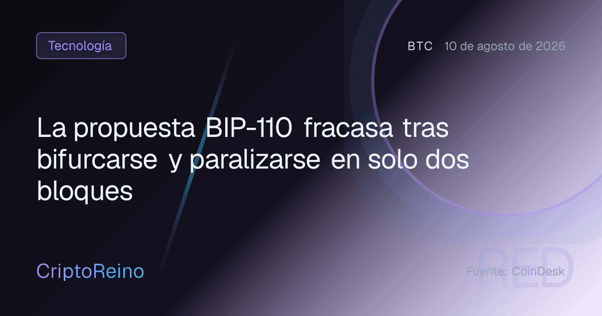 La propuesta BIP-110 fracasa tras bifurcarse y paralizarse en solo dos bloques