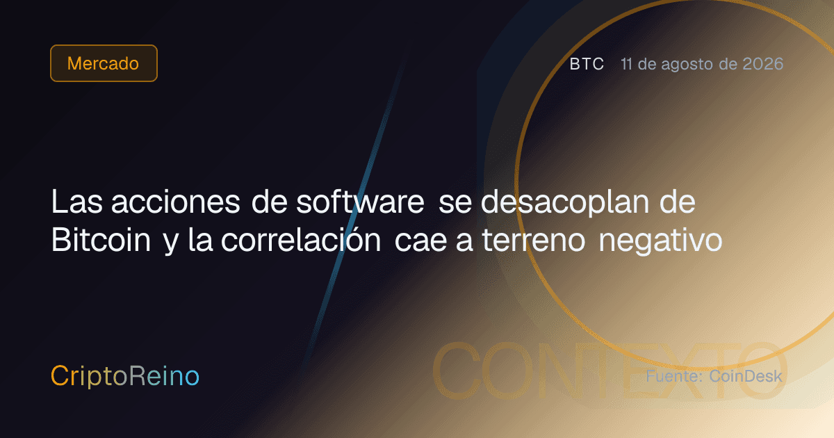 Las acciones de software se desacoplan de Bitcoin y la correlación cae a terreno negativo