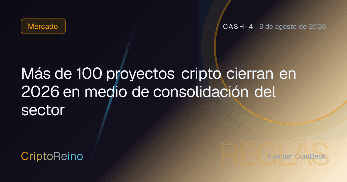 Más de 100 proyectos cripto cierran en 2026 en medio de consolidación del sector