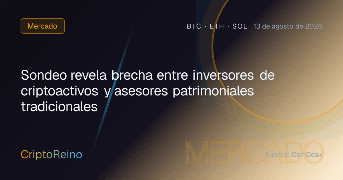 Sondeo revela brecha entre inversores de criptoactivos y asesores patrimoniales tradicionales