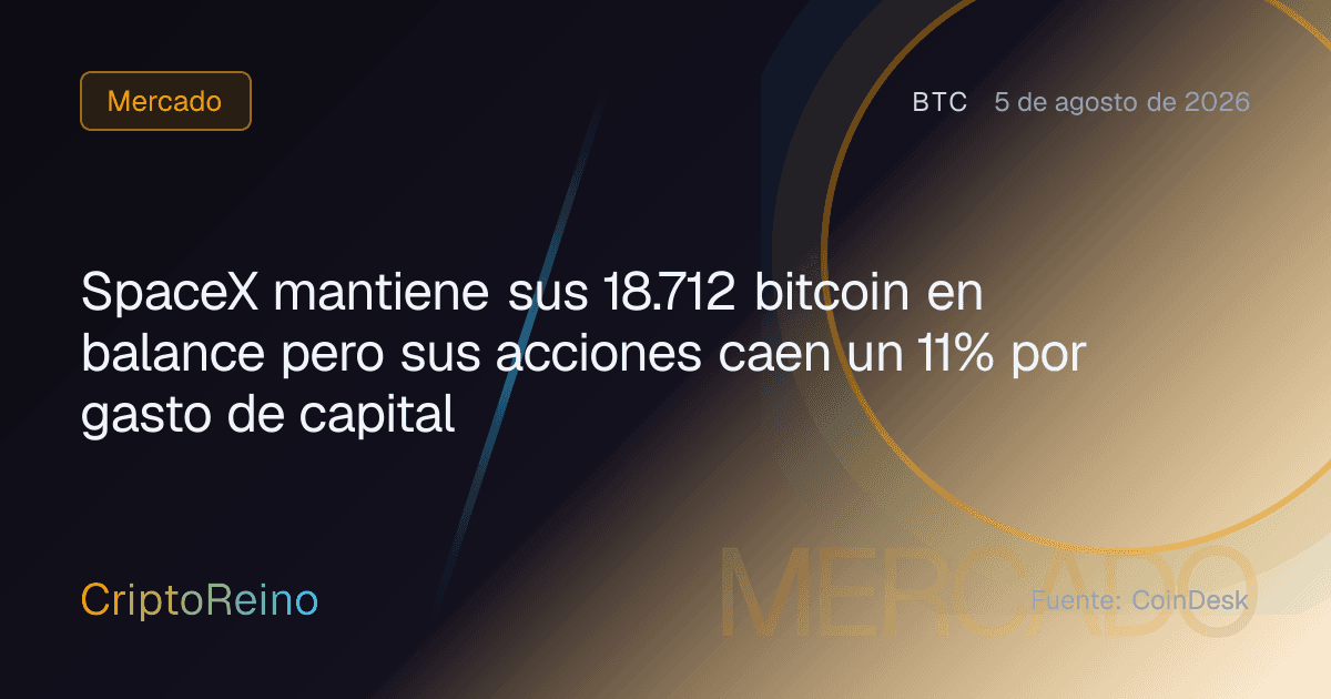 SpaceX mantiene sus 18.712 bitcoin en balance pero sus acciones caen un 11% por gasto de capital