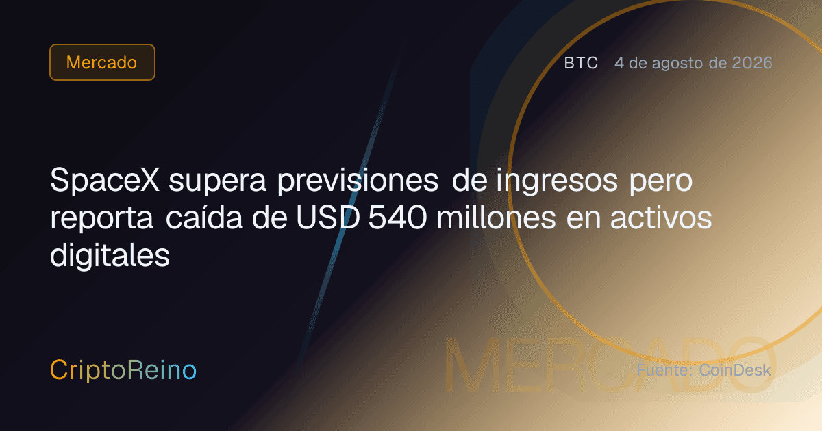SpaceX supera previsiones de ingresos pero reporta caída de USD 540 millones en activos digitales