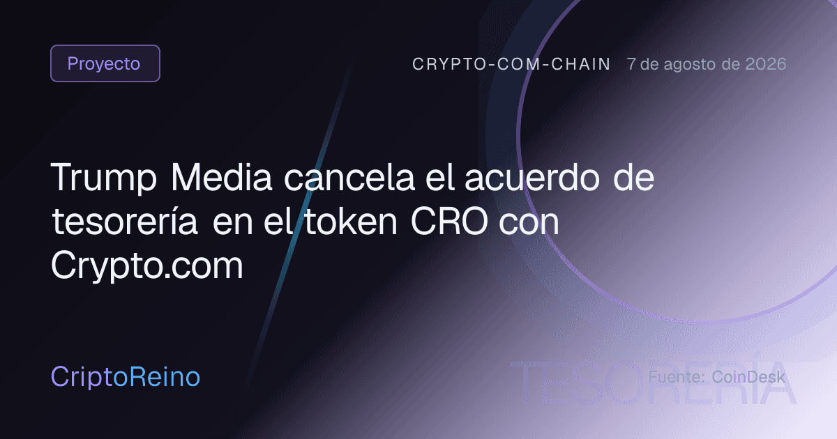 Trump Media cancela el acuerdo de tesorería en el token CRO con Crypto.com