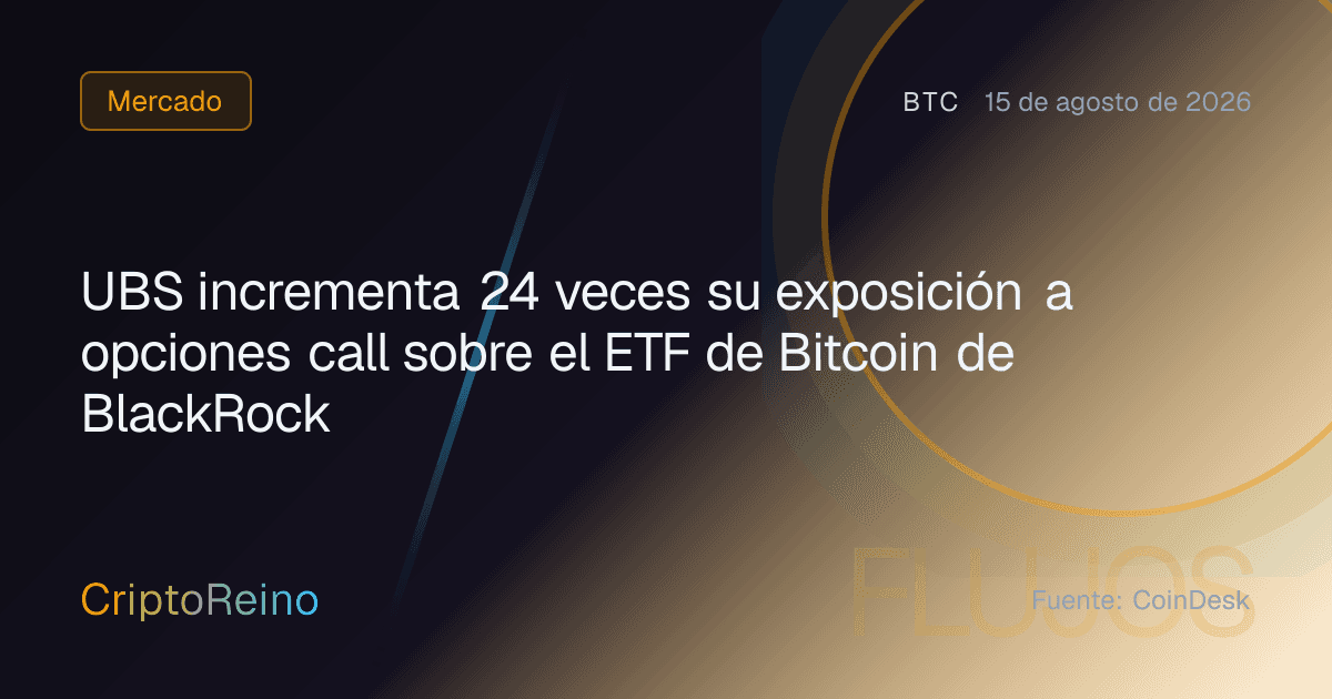 UBS incrementa 24 veces su exposición a opciones call sobre el ETF de Bitcoin de BlackRock