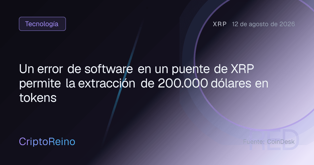 Un error de software en un puente de XRP permite la extracción de 200.000 dólares en tokens